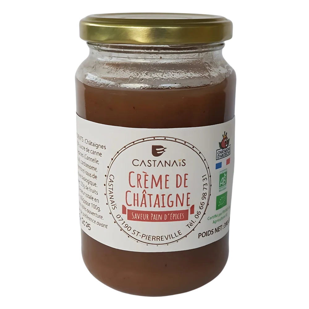 Crème de Châtaignes - Saveur Pain d'Epices - AOP et BIO - 370g